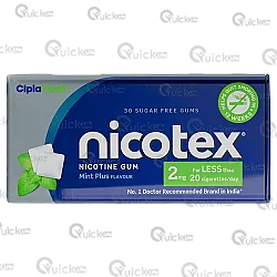 Nicotex 2mg Mint Plus Flavour Sugar Free Nicotine Gums 30